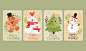 Watercolor christmas cards template