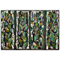 Art Deco Four Panel Bronze Screen with Canvas by Jessica Rice