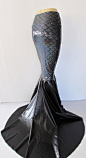 Black Mermaid scale Skirt Fish tail by ZanzaDesignsClothing