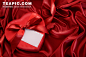 红色褶皱布料礼物盒图片#红色##褶皱##布料##背景##底纹##心形##礼物盒##丝带##蝴蝶结#