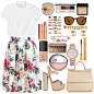 A fashion look from December 2014 featuring crop top, floral skirt and nude shoes. Browse and shop related looks.