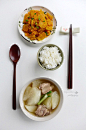 咸蛋黄炒南瓜、萝卜排骨汤
——一菜一汤一米饭