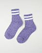 American Vintage Stripe Socks - Purple 
美式复古条纹棉袜