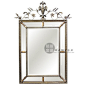 16SX92.4实木框金属雕花金色银色美式复古风格玄关镜装饰镜子壁炉-淘宝网