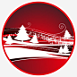 红色圆形树木标签高清素材 图案 圆形 圣诞树 星光 标签 树木 红色 免抠png 设计图片 免费下载