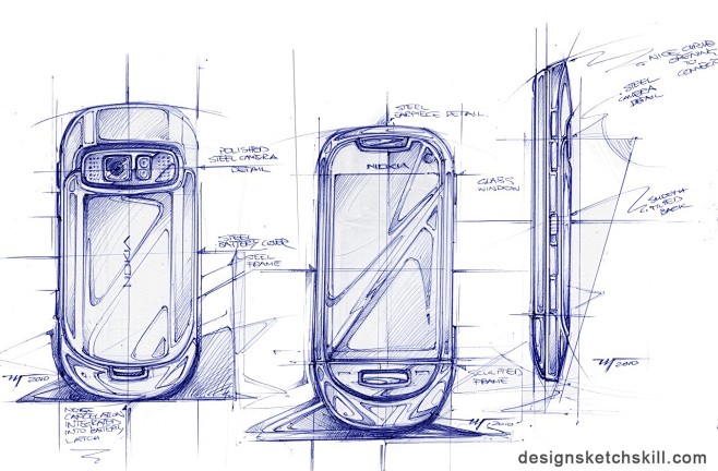 【新提醒】NOKIA C7 设计手绘图 ...