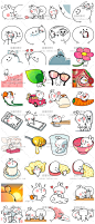p14|卡通可爱萌兔子头像日记手账QQ微信聊天line表情贴纸图片素材-淘宝网