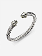 David Yurman Sterling Silver & 14K Yellow Gold Cable Bracelet