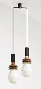 Glass and Copper Ceiling Light | Stilnovo | 1950s: 