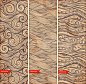 木质海浪线条纹饰矢量素材
