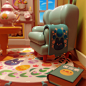 Easter Room, Marcela Rodriguez : Easter scene inspired by Animal Crossing