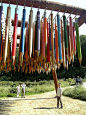 Gigantic Colored Pencils Hover Above Japan's Countryside: 