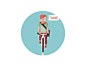 Bicycle Icons : Working this past days on a personal project, experimenting with outlines and long shadows, results in this set of flat icons & cycling elements.