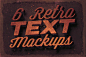 复古立体字图形标志效果展示效果图VI智能贴图PS样机素材 retro vintage text mock ups - 南岸设计网 nananps.com