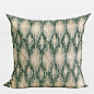 PRODUCT Decorative Pillow DIMENSIONS 20" X 20" PILLOW COVER Green/White/Multi-Color; 100% Polyester; Embroidered PILLOW INSERTTwo types of inserts available. The commonly used Polyester and the luxury Down Feather insert. Both inserts are 100% m