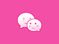 Pink WeChat android gui ui logo sketch love chat vechat icon