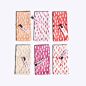 SALE - Set of 6 Hand Sewn Napkins - Warm Brushstrokes Prints