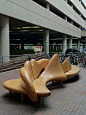 Two Sculptural Benches (1984) William Keyser, Alewife T Station. DiscoverNorthCambridge.com