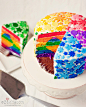 Rainbow Heart Cake