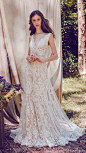 lm lusan mandongus bridal 2017 sleeveless vneck lace trumpet wedding dress (lm3250b) mv