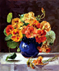 英国画家Anne Cotterill油画花卉 ​​​​