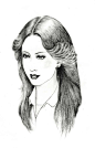 画家岳庆祝素描 美女头发的画法，生动，质感强
