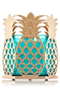 Golden Pineapple - 3-Wick Candle Sleeve - Bath & Body Works - Nothing says "welcome home" like a tropical pineapple in a gold tone finish! Pair this metal sleeve with your favorite 3-Wick and light up your d�cor!