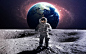 Brave astronaut at the spacewalk on the moon. This image elements furnished by NASA. by Vadim Sadovski on 500px