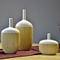 陶瓷花瓶 现代家居软装饰品 客厅摆件 北欧仿木花瓶松果花瓶创意-淘宝网