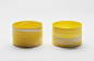 Bowl <em>Shadowed Color Yellow Cylinder</em>. White porcelain, 14.5 × 9.3 cm.