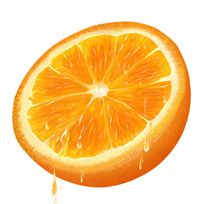 卡通水果橙子素材卡通 橙子 水果 一半橙...
