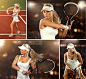 挥动网球拍的美女运动员高清摄影图片