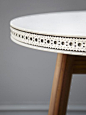 BETHAN GRAY BROGUE SIDE TABLE - OAK WITH WHITE