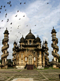 A fusion of Indo-Islamic architecture coupled with Gothic art form. Mahabat Maqbara, Junagadh, Gujarat.