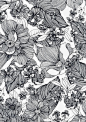 线描花卉图标高清素材 植物 线描 花 黑白 免抠png 设计图片 免费下载