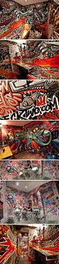 鸟人与鱼：Impressive Closet Graffiti Art by decktwo, an Artist from France.