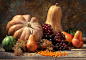 Fall, Food, Grapes, Harvest, Pear, Pumpkin, Still Life wallpaper preview