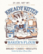 Photo by ✿ Celesse ✿ on March 31, 2022. May be an image of cat and text that says '25 LBS. NET WT. CALCIUM PHOSPHATE SODA & SALT ADDED KREADY KITTEN ENRICHED BLEACHED BAKER'S FLOUR "FOR ALL YOUR BAKING KNEADS" BREAD CAKES BISCUITS Packed by 