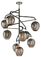 Troy Lighting F4298 Odyssey Foyer Pendants 9 Light Entry Pendant in Carbide Black and Polished Nickel: