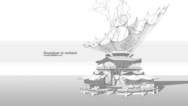 Houseboat in wetland...