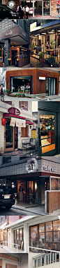 日韩咖啡馆 面包甜品店餐厅装修饰装潢设计套图+门头门面素材图片-淘宝网