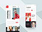 Fashion lookbook mobile red and black fashion typography red iphone x mobile flat design ux ui