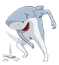 Shark men - LINE 個人原創貼圖 : Great white shark & Hammerhead shark & Tiger shark