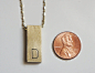 Gold Bar Raw Brass Personalized Custom by RiverValleyJewelry