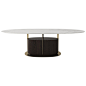 Modern, 21st Century, Brass, Marble, Oak, Gio Round Dining Table, Asian For Sale at 1stDibs