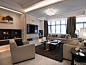 欧美风格别墅五室三厅客厅沙发茶几地毯灯具装修效果图