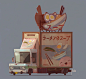 Asian Food. Game art : The task was to draw transport to the Asian food for the game.I drew a van carrying ramen soup and a motorcycle with Thai food.It was a very interesting project!