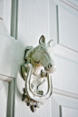 horse door knocker - love the white-on-white