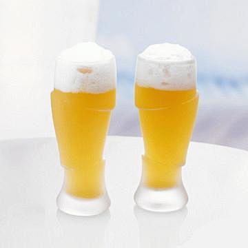 丹麦PO 3D手工吹制啤酒杯#创意家居#...