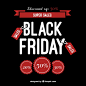 Black friday background with red details Free Vector